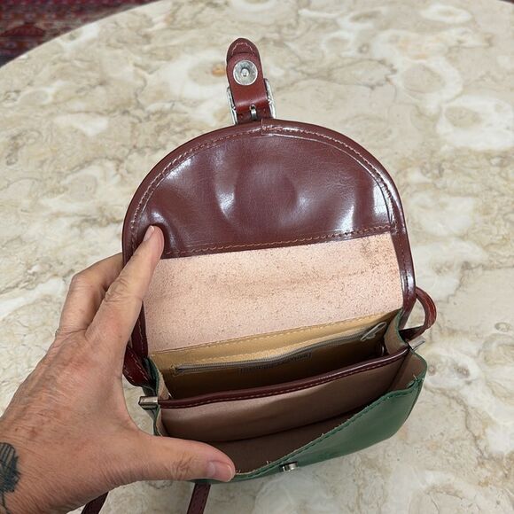 NWOT Vera Pelle Vintage Italian Leather Mini Saddle Bag Shoulder/Crossbody - Picture 14 of 14